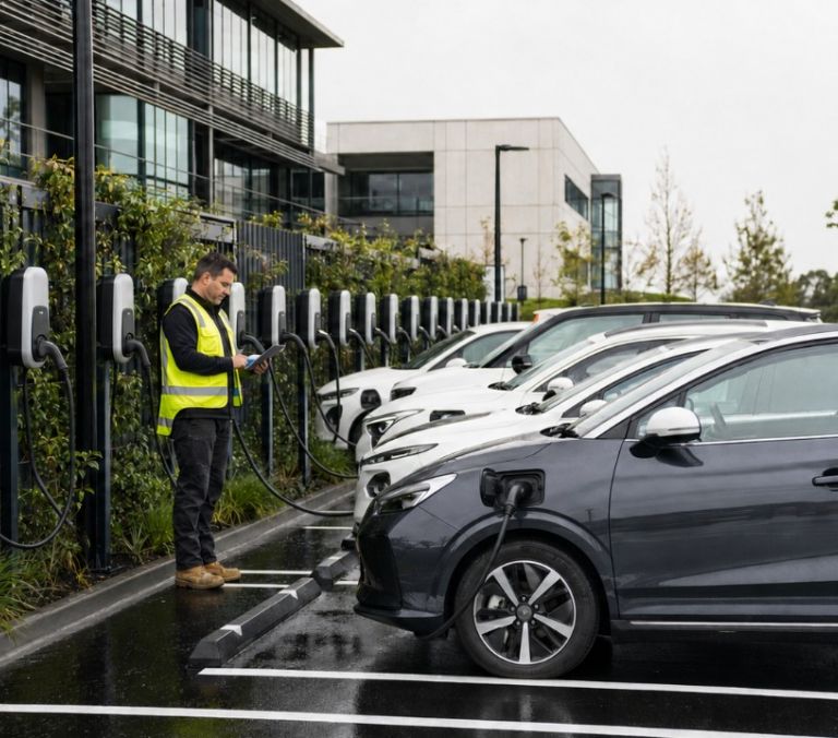 Kinetic Electrical Tidy fleet EV charging bays