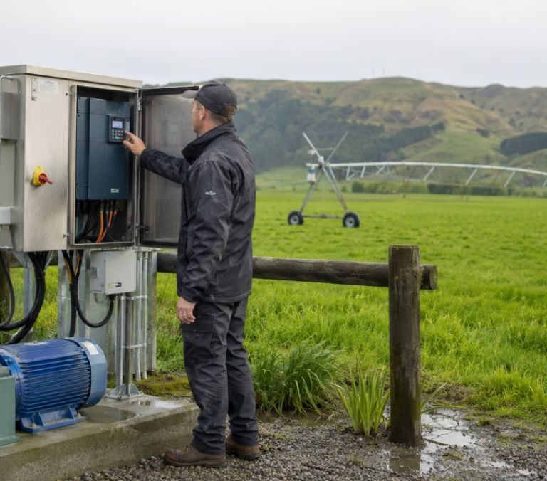 Kinetic Electrical rural electrician on site farm at board