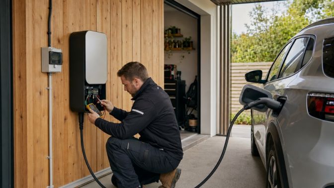 Kinetic Electrician Commissioning a Home EV Charger