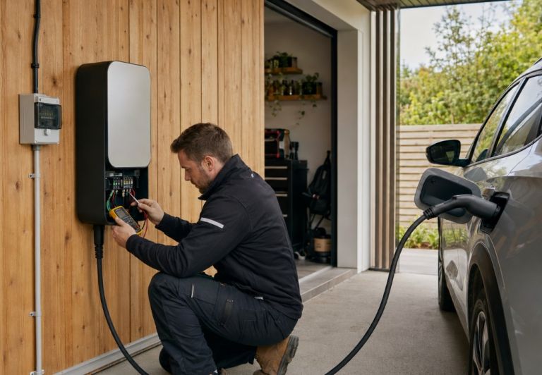 Kinetic Electrician Commissioning a Home EV Charger
