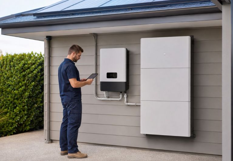 Kinetic Electrician commissioning solar home battery