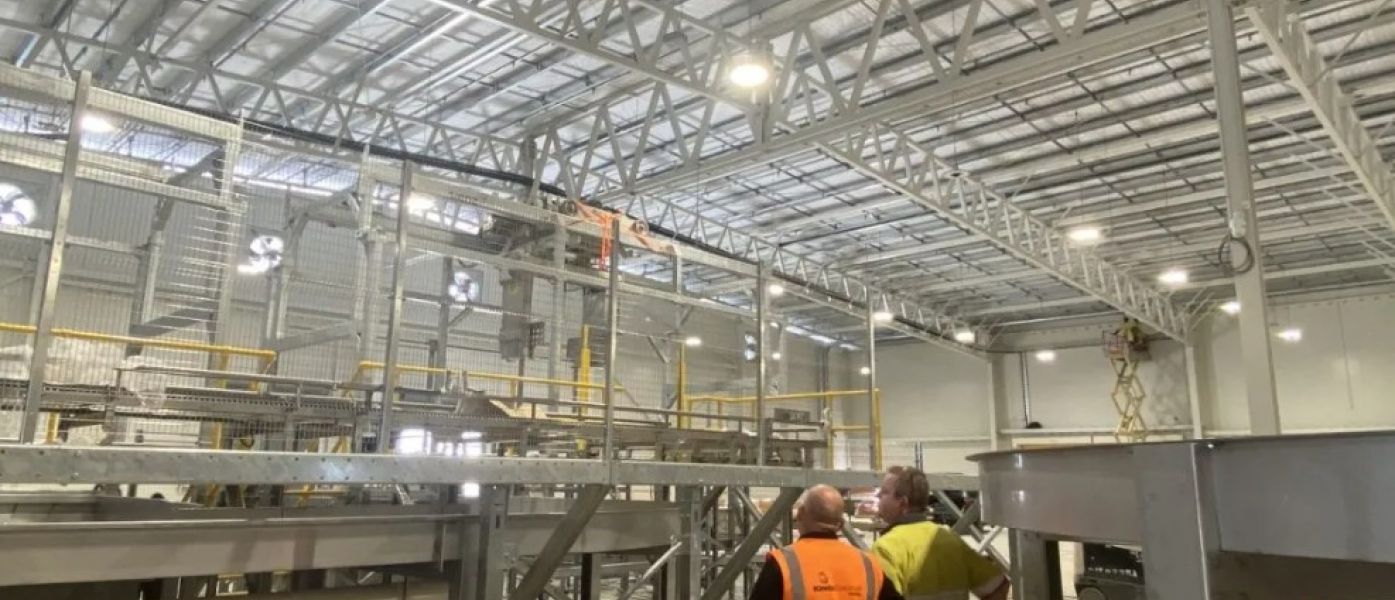 Kinetic Electrical team members inside the automated T&G apple packhouse in Hawke’s Bay